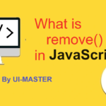 What is remove() in javascript